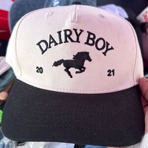 New Dairy Boy Black and White Horse SnapBack hat great quality